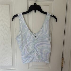 Hollister Blue and Purple Ruched Sleeveless Tank Top